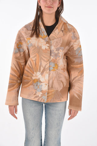 Maison Margiela MM0 floral printed blazer with leather inner