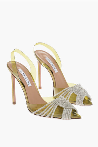 Aquazzura Pvc GATSBY Slingback Pumps with Rhinestone Embellishment and